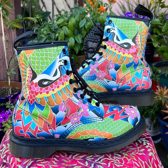 Like New Dr. Martens Psychedelic 1460W Boots - Picture 5 of 16